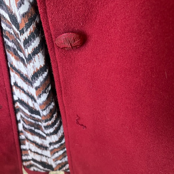 Free People Red Peacoat Pleated Back , Size 6 - Picture 6 of 9